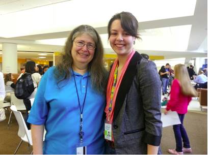 Oregon State University, a student was fortunate to take a photo with Radia in May 2015